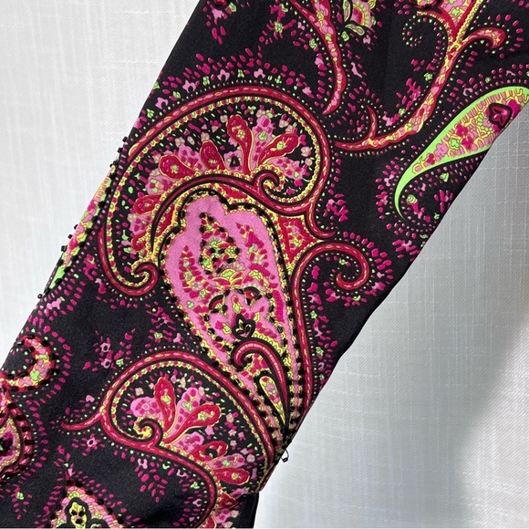 JS Collections Silk Paisley Beaded Jacket Button Front Blazer Coat Size 10 - Picture 5 of 16